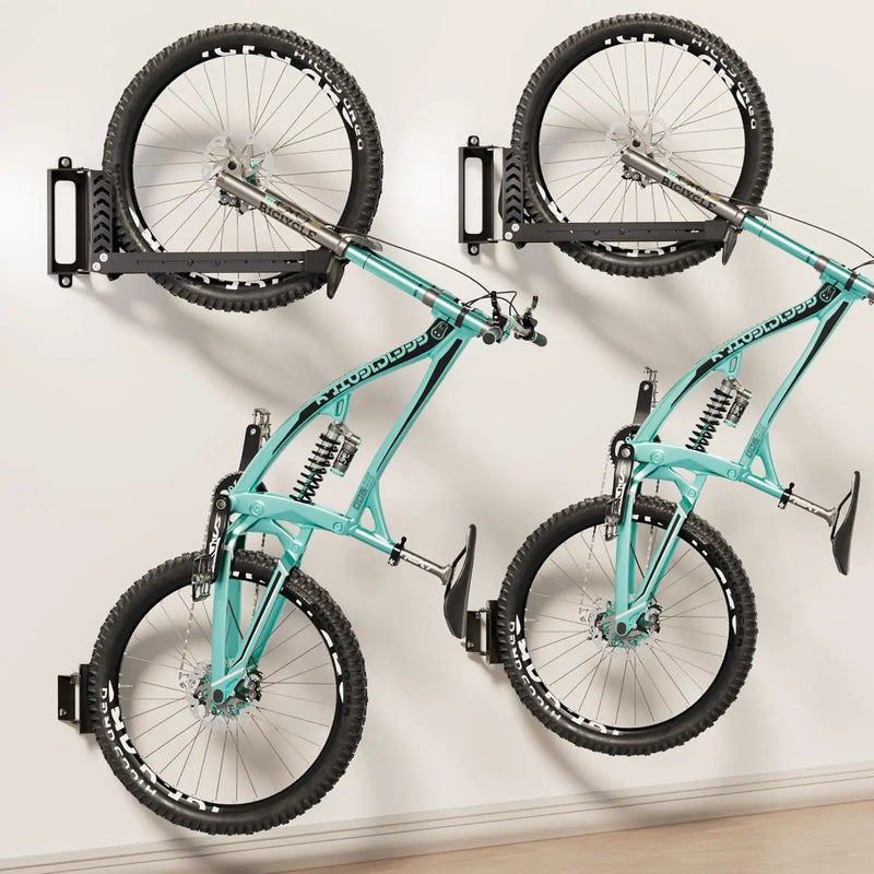 2-Pack Swivel Bike Rack Wall Mount, Bike Hangers for Garage, Space-Saving Vertical Bike Holder, Holds up to 77 lbs, Bicycle Wall Hanger Storage, No Heavy Lifting Required Indoor Hanging Bike Rack by GreenHaven Gardens