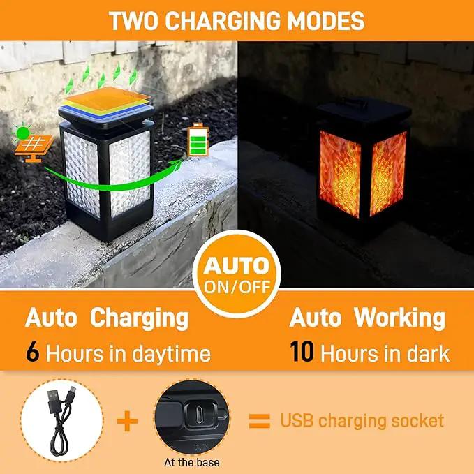 Solar Lantern Outdoor Lights, 3 Modes Changing Flickering Flame Solar Lights Outdoor Waterproof, Hanging Outdoor Solar Lanterns Lights, Solar Powered Lanterns for Yard Garden Decor by GreenHaven Gardens