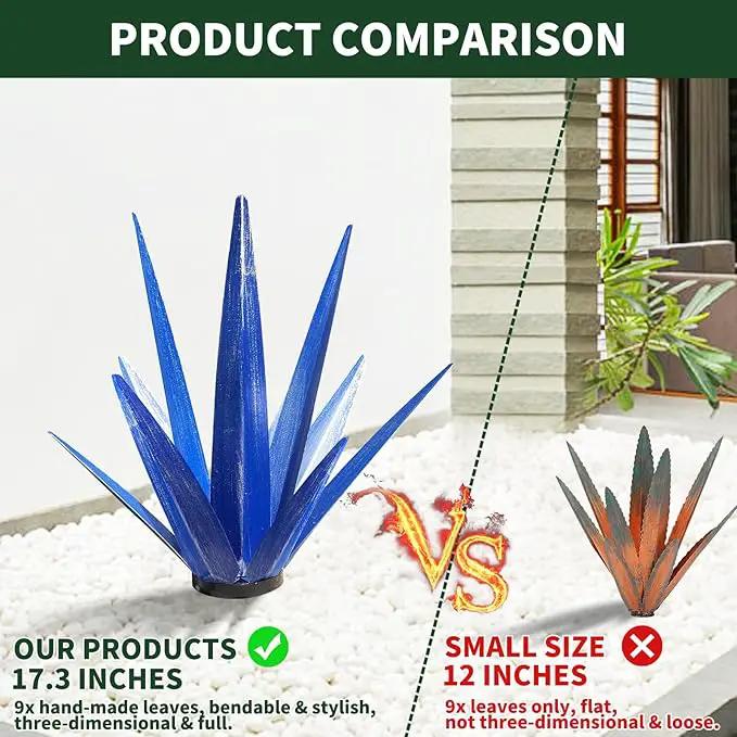 Large Tequila Rustic Sculpture, Rustic Metal Agave Plants for Outdoor Patio Yard, Home Decor Metal Agave Garden Yard Statue by GreenHaven Gardens