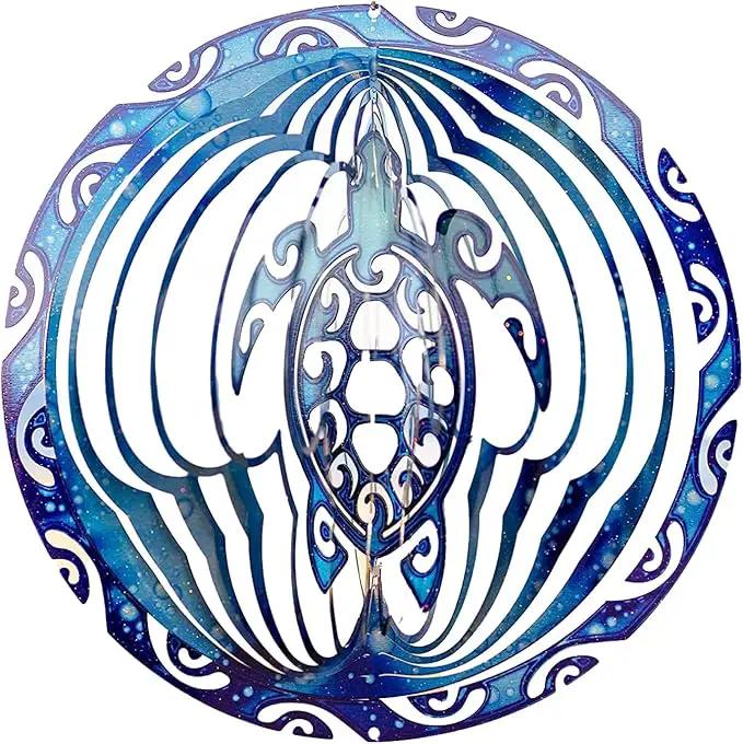 VP Home Tribal Turtle Kinetic Wind Spinners for Yard and Garden Wind Spinner Outdoor Metal Large Hanging Turtle Decor 3D Garden Art Wind Sculpture Spinners Kinetic Art Lawn Ornaments, 12x15 inches by GreenHaven Gardens
