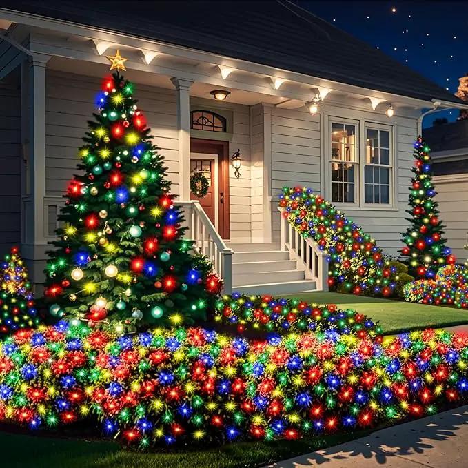 6Ftx4Ft LED Christmas Net Lights Green Wire,Connectable UL Certified Waterptoof Net Lights for Bushes Trees Shurb Garden Outdoor Christmas Decorations by GreenHaven Gardens