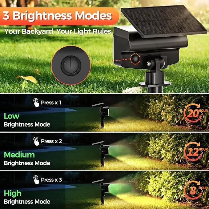 Solar Spot Lights Outdoor, 92 LEDs Landscape Lighting with 3 Lighting Modes and Auto On/Off, IP67 Waterproof Spotlights, Outdoor Solar Lights for Yard Garden, 8 Pack (Warm White) by GreenHaven Gardens