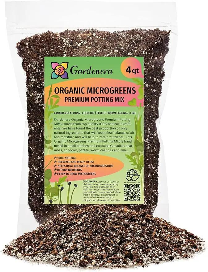Organic Microgreens Premium Potting Mix - Grow Vibrant Microgreens - 4 Quart by GreenHaven Gardens