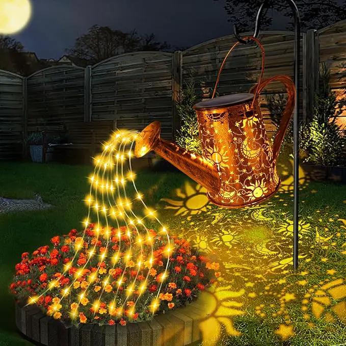 Solar Garden Lights Outdoor, Solar Watering Can Lights Garden Decor Gifts for Grandma Mom, Sun Moon Waterproof Hanging Lantern with String Lights, Yard Decoration for Patio Porch Lawn Backyard Pathway by GreenHaven Gardens