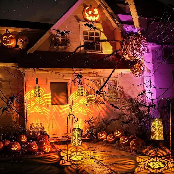 JSOT Outdoor Solar Lantern - 2 Pack Solar Outdoor Lights Hanging Lantern Patio Lanterns Decorative for Garden Yard Backyard Front Porch Halloween Christmas Day by GreenHaven Gardens