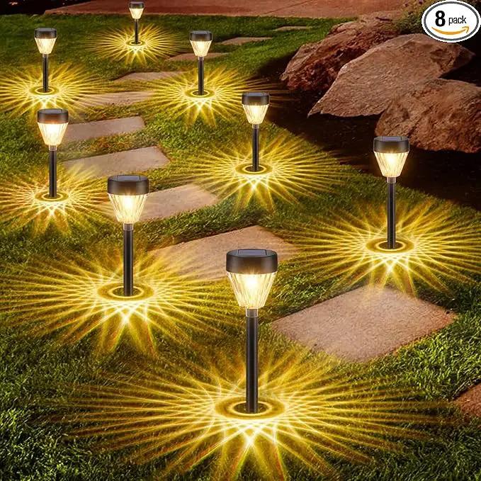 Solar Outdoor Lights, 8 Pack LED Solar Lights Outdoor Waterproof Auto On/Off for Outside, Garden Decor for Yard, Patio, Landscape, Planter, Walkway (Warm White) by GreenHaven Gardens