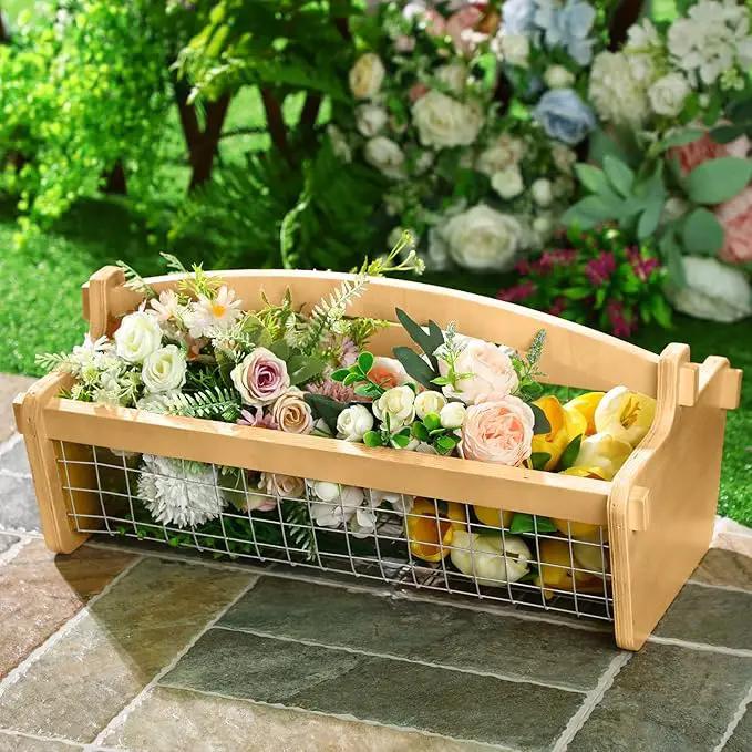 Large Garden Hod Harvest Basket 19 x 11 x 6 Inch, Wooden Gathering Basket with Handle Gardening Gifts for Mom Father Grandma Women Gardener Birthday Washing and Holding Fruit Vegetable by GreenHaven Gardens