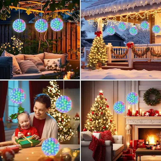 Brightown Christmas Hanging Starlight Sphere Light, 6” 100 RGB Replaceable LED Bulbs with Add-On Plug, LED Sphere Lights for Trees Party Wedding Patio Indoor Outdoor Decorations by GreenHaven Gardens