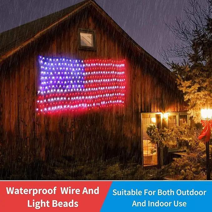 American Flag Lights 420 Super Bright LEDs, Waterproof LED US Flags Light for 4th of July Decorations, Memorial Day, Independence Day, Garden, Yard, Holiday, Party, Christmas Decorations by GreenHaven Gardens