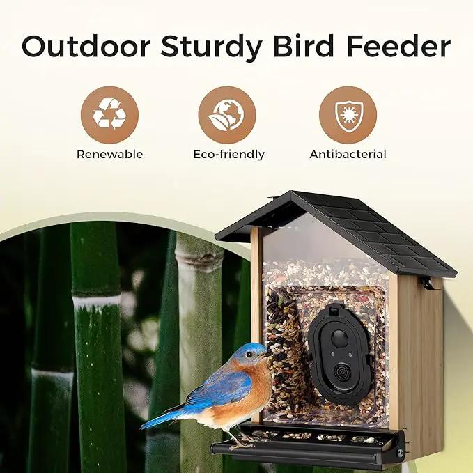 Smart Squirrels-Proof Bird Feeder with Camera Solar Powered, AI Identify Bird Species, Instant Notification Camera, CCPA Data Security, 3.2L Ultra Large Capacity Gift by GreenHaven Gardens