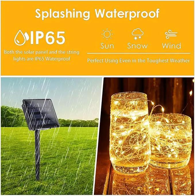 Solar String Lights Outdoor, 6 Pack Each 100 LED Solar Christmas Lights Outside Waterproof Copper Wire with 8 Modes Solar Fairy Twinkle Lights for Garden Yard Tree Wedding Christmas Decor (Warm White) by GreenHaven Gardens