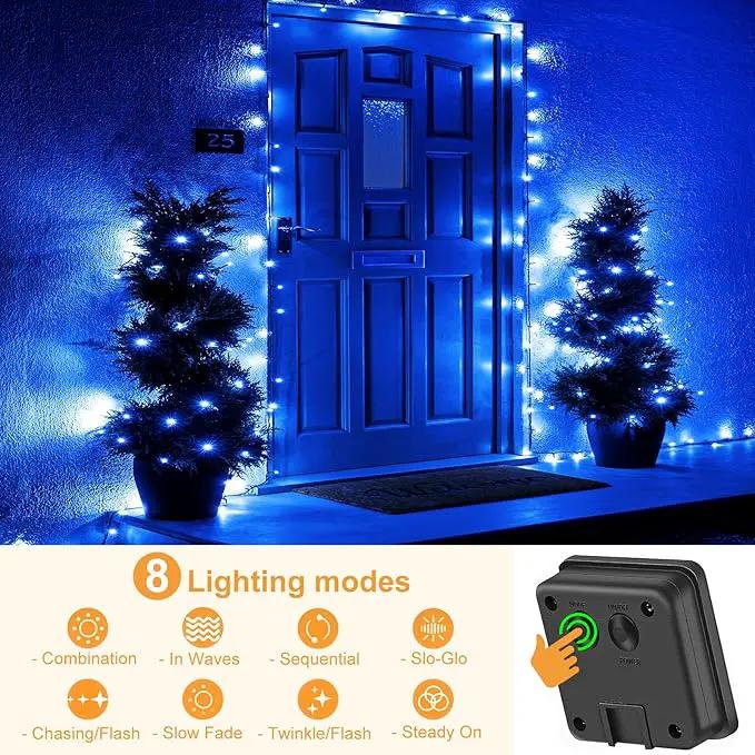 2 Pack Solar String Lights for Outside, Each 79Ft 240LED Solar Lights Outdoor, 8 Modes Waterproof Solar Powered Fairy Twinkle Lights for Backyard Patio Tree Party Garden Decoration, Blue by GreenHaven Gardens