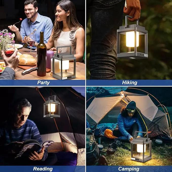 Solar Lantern Outdoor Table Lamp: Portable Waterproof LED Light - Hanging Rechargeable Lights for Patio Camping by GreenHaven Gardens
