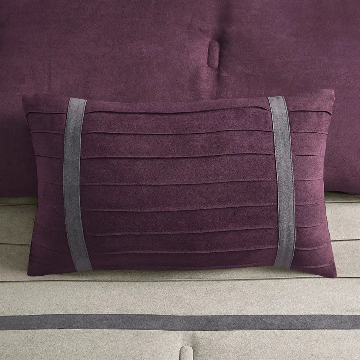 7 Piece Purple Faux Suede Comforter Set Full by HouseOfZazla