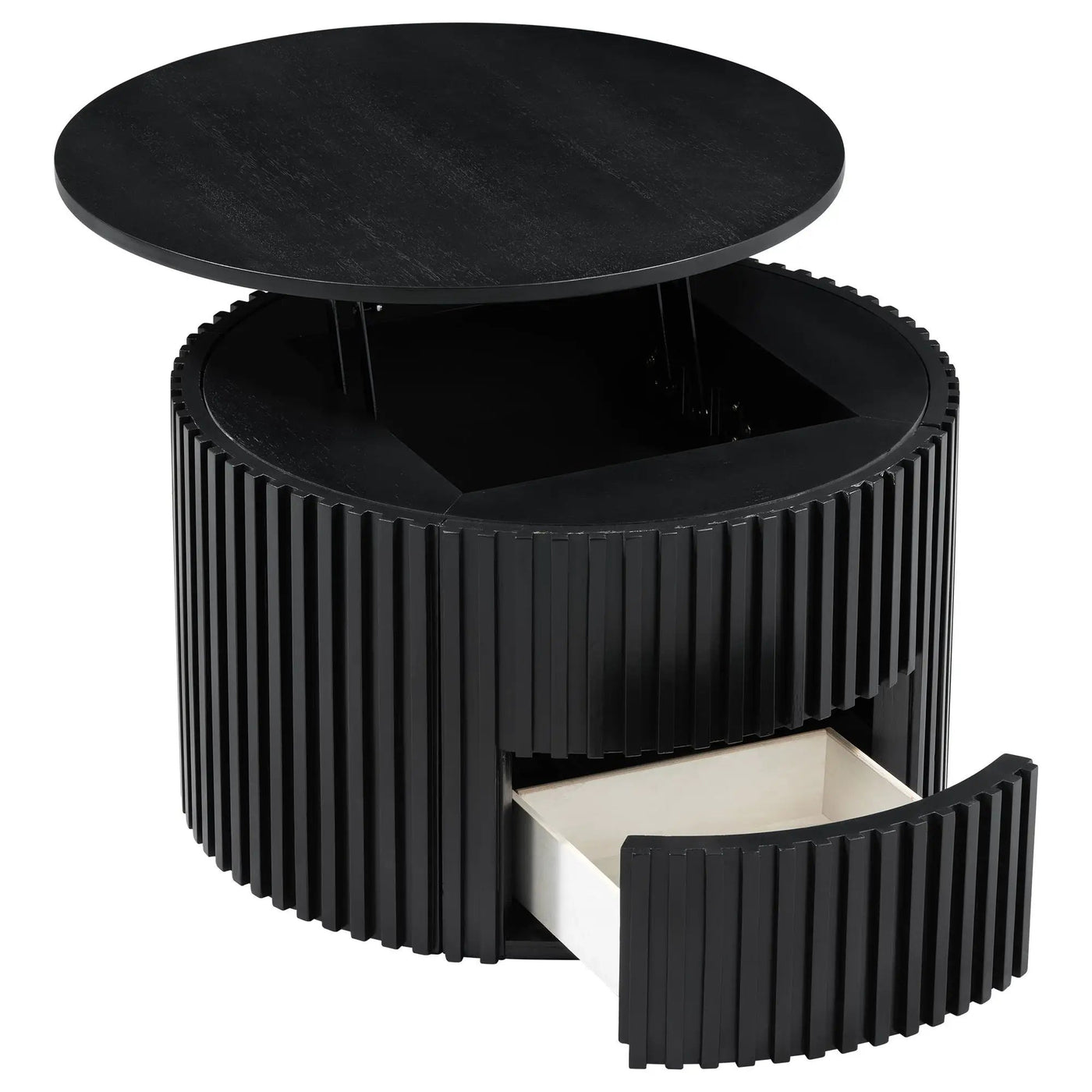 Round Lift Top Coffee Table With Hidden Storage For Living Room by HouseOfZazla