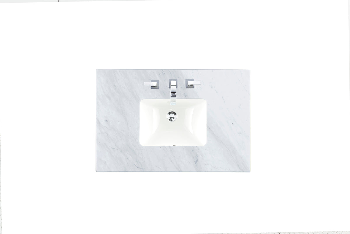 James Martin 36" Single Vanity Top with Carrara White countertop