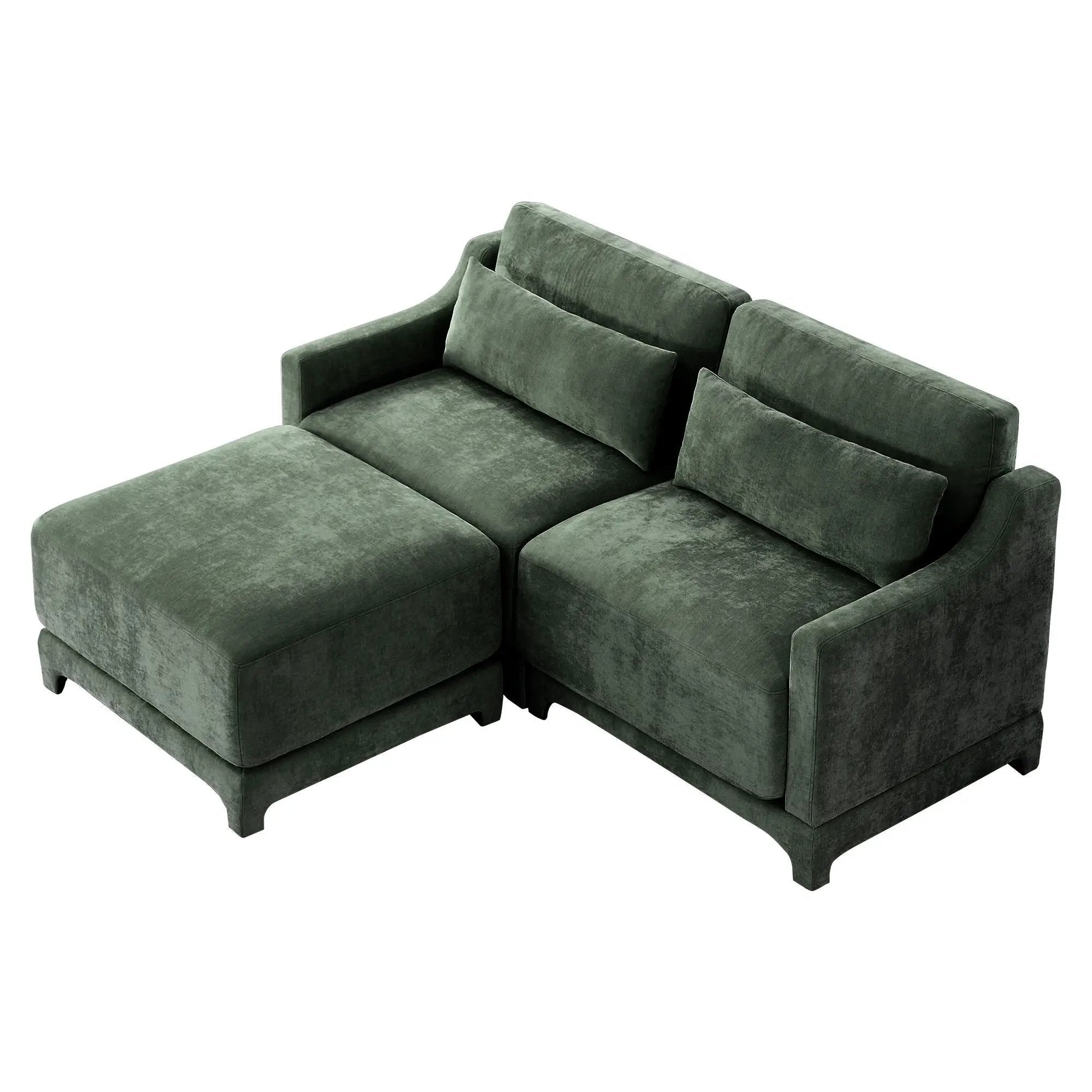 Stylish Sofa With Ottoman And Lumbar Pillows, Ergonomic Design by Unique Piece Furniture