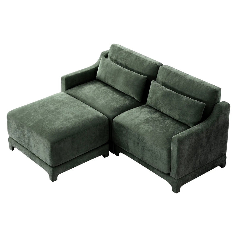 Stylish Sofa With Ottoman And Lumbar Pillows, Ergonomic Design by Unique Piece Furniture