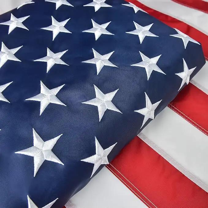 American Flag 2.5x4 FT, US Flag USA High Wind with Embroidered Stars, Sewn Stripes, Brass Grommets, Durable USA Flag Outdoor Outside by GreenHaven Gardens