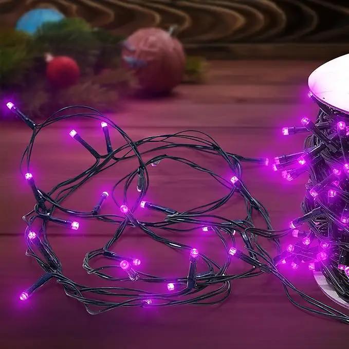 Christmas Light 1000 LEDs 336ft Green Cable Wire Fairy String Tree Twinkle Lights IP44 Waterproof 12 Modes for Christmas Party, Halloween, Outdoor, Garden, Wedding, Home Decoration (Purple) by GreenHaven Gardens