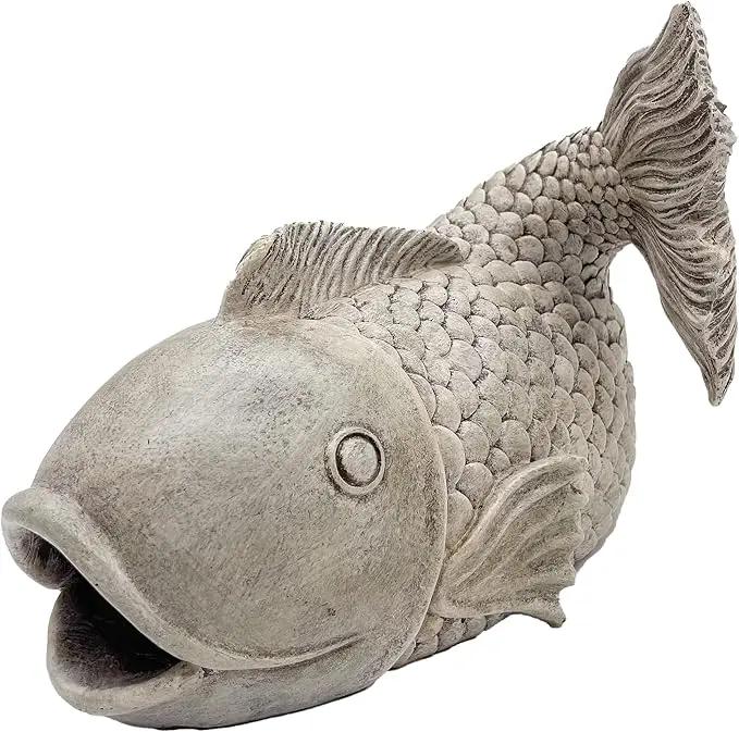 Fish Statues Gutter Downspout Extension Statues Garden Decoration,Resin Statue Outdoor Decor,Animal Downspout Diverter,Decorative Gutter Extension,3"×4" Downspout Extender Diverter Splash Block by GreenHaven Gardens