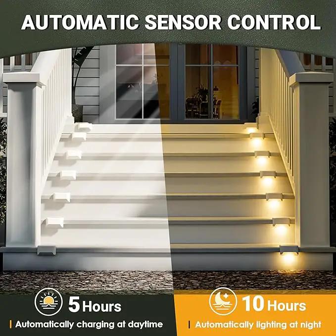Solar Deck Lights Outdoor Waterproof 12Pack, Solar Powered Step Lights for Outside Stairs, Step, Fence, Yard, Patio, and Pathway(Warm White) by GreenHaven Gardens