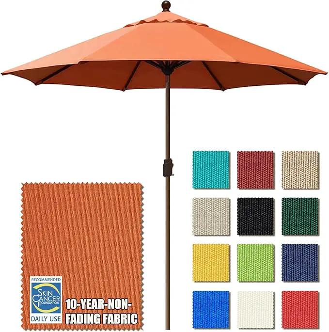 EliteShade USA 10-Year-Non-Fading 9Ft Market Umbrella Patio Umbrella Outdoor Table Umbrella with Ventilation, Rust by GreenHaven Gardens