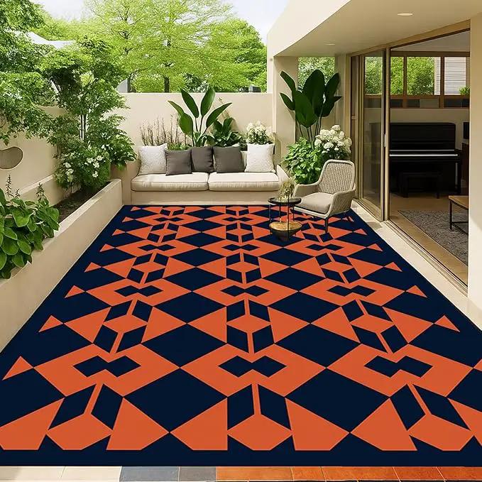 WILDROOTS 5x8 Feet Diamond Mask Plastic Outdoor Rug, Stain Resistant Waterproof Reversible Outdoor Patio Rug, Fade Resistant Camping Rug by GreenHaven Gardens