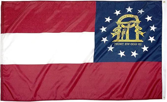 FlagSource Georgia Nylon State Flag, Made in the USA, 4x6'