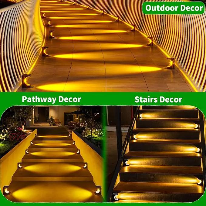 JSOT Step Lights - 8 Pack Solar Deck Lights Solar Step Light for Outside Decor Light for Outdoor Yard Patio Pathway by GreenHaven Gardens