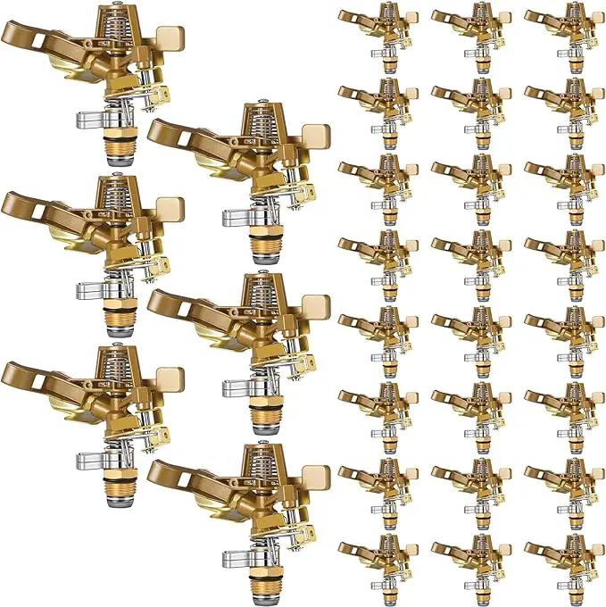 Ferraycle 30 Pieces 1/2 Inch Brass Impact Sprinkler Head with Nozzles Heavy Duty Adjustable 0-360 Degrees Impulse Sprinkler Head Lawn Watering for Yard Irrigation by GreenHaven Gardens