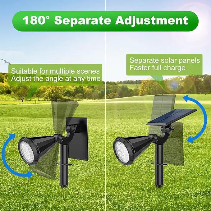 Solar Lights Outdoor Waterproof 180° Adjustable Landscape Spot Lights for Yard 4 Lighting Modes Solar Powered Spotlights for Pathway Garden Outside Wall Pool Porch (6 Pack, Cool White) by GreenHaven Gardens