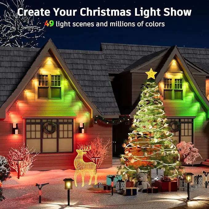 XMCOSY+ Smart Outdoor String Lights - 64ft RGBCWIC Patio Lights with 24 Color Changing Bulbs, LED String Light for Outside Backyard Bistro Party, APP WiFi Control, Work with Alexa, IP65 Waterproof by GreenHaven Gardens