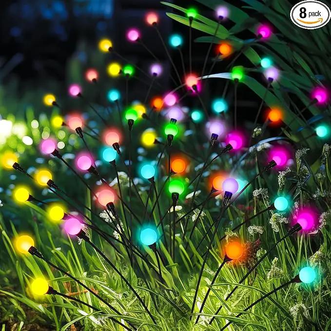 Solar Christmas Decoration, 80 LED Firefly Garden Lights Outdoor, Wind Sway Solar Lights for Yard Patio Pathway Decoration (8 Pack) by GreenHaven Gardens