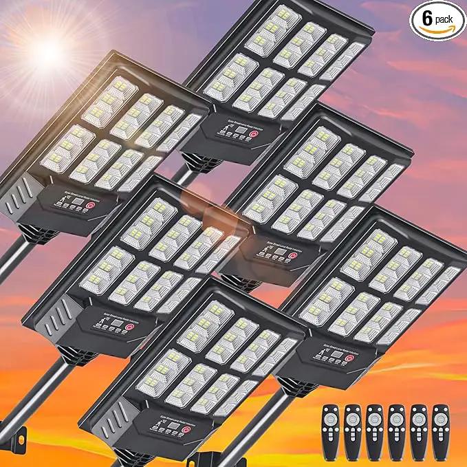 6PACK Solar Lights Outdoor Waterproof, 6500K Dusk to Dawn Solar Street Light Motion Sensor with Remote Control, LED Security Light for Outside Garden Yard Parking Lot, Outdoor Flood Lights by GreenHaven Gardens
