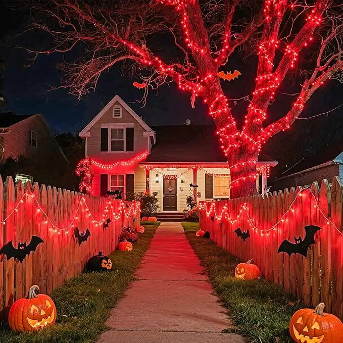 JMEXSUSS Red Christmas Lights Clear Wire, 66ft 200 LED Red Christmas String Lights Outdoor Indoor Plug in, 8 Modes Red String Twinkle Fairy Lights for Room Party Tree Decorations by GreenHaven Gardens