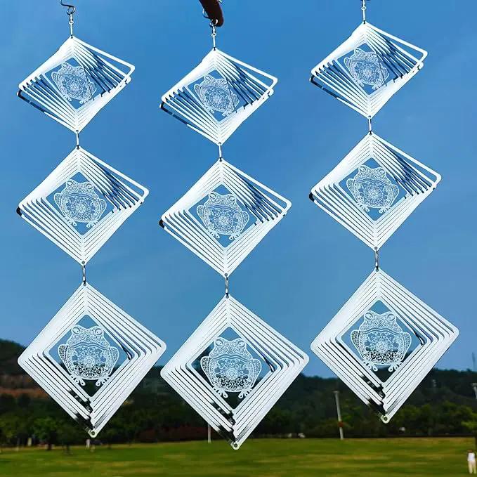 Bird Deterrents for Outside, Reflective Stainless Steel Bird Scare, Frog Wind Spinners Outdoor Garden Decor, Bird Scare Devices to Keep Woodpeckers, Pigeons Away from Your House, Patio, Orchards by GreenHaven Gardens