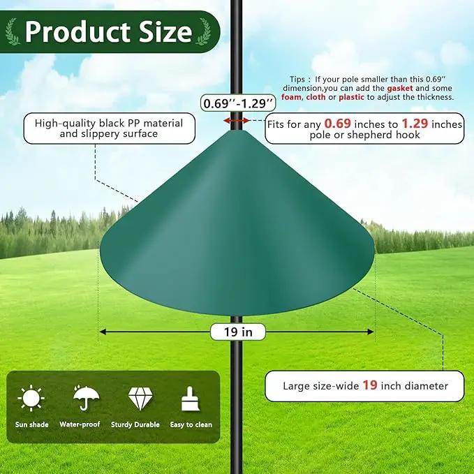 Gtongoko 19 Inch Squirrel Baffle for Bird Feeder Pole Squirrel Guards for Shepherds Hook Stopper for Bird Feeders Green 1 Pack by GreenHaven Gardens