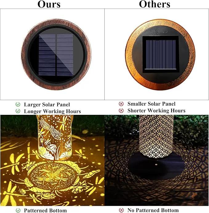 Toodour Solar Lantern Outdoor, Dragonfly Gifts for Women Mom Grandma Hanging Solar Outdoor Lights Waterproof, Hollow Out Retro Metal Dragonfly Lights for Patio, Balcony, Walkway, Yard Decorations by GreenHaven Gardens