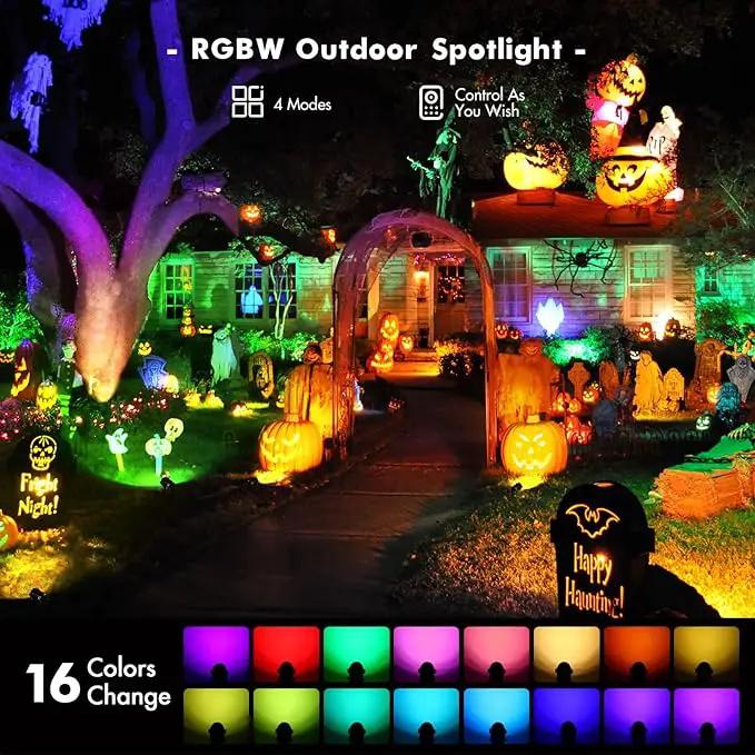 LemonBest Landscape Lighting - 6W RGB Color Changing Halloween Landscape Lights 120V Christmas Outdoor LED Spotlight with Remote Control Waterproof Spot Lights for Yard Garden Patio Driveway (1 Pack) by GreenHaven Gardens