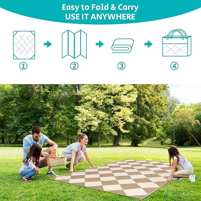 HEBE Outdoor Rug Waterproof 8x10, Plastic Straw Rug Camping Rug, Reversible Outdoor Patio Rugs RV Mat Clearance, Indoor Outside Floor Carpet for Porch,Deck,Camper,Balcony,Backyard by GreenHaven Gardens