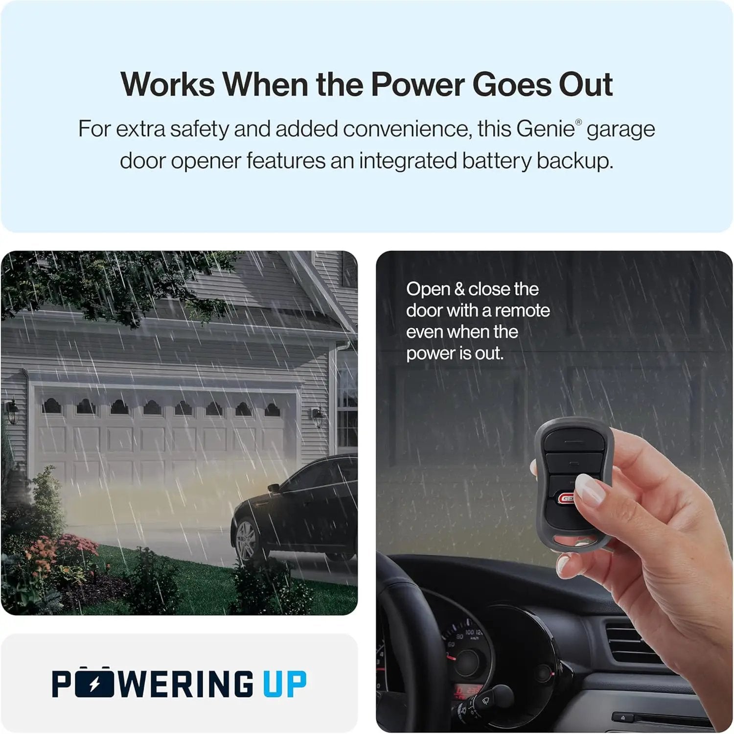 Genie Chain Drive 750 Garage Door Opener with Battery Backup, Surge Protector and one Single Button Garage Door Remote by GreenHaven Gardens