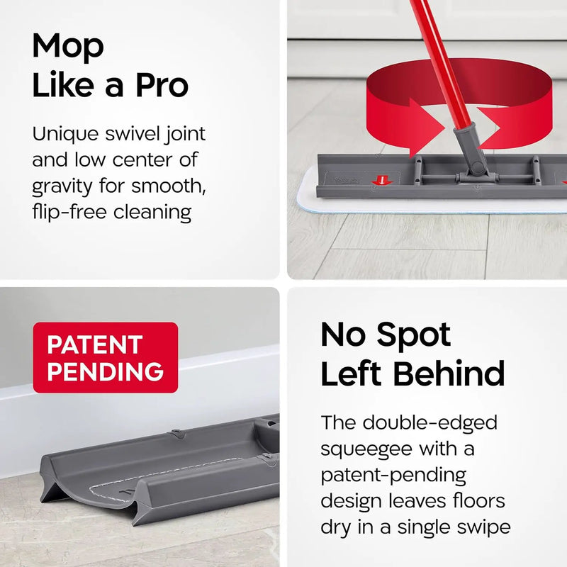 Tyroler MoppyShmoppy 2-in-1 Heavy Duty Floor Squeegee for Concrete Floors & Microfiber Mop 16.5" | Squeegee for Floor with 55" 4-Part Handle | Squeegees Mop | Squeegees Broom for Floors by GreenHaven Gardens