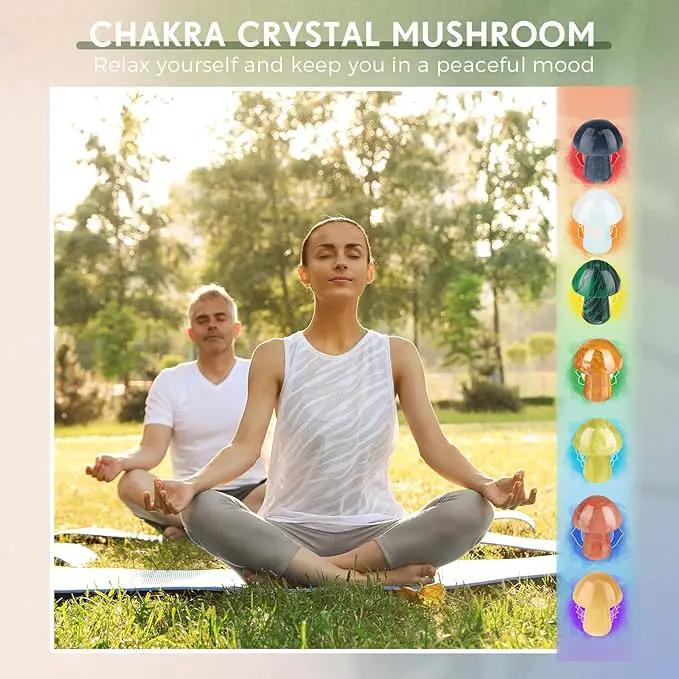 Nuanchu 120 Pieces Crystal Mushroom Sculpture Bulks Hand Making Gemstone Quartz Mushroom Polished Cute Stones Decor for Witchcraft Meditation Garden Home by GreenHaven Gardens