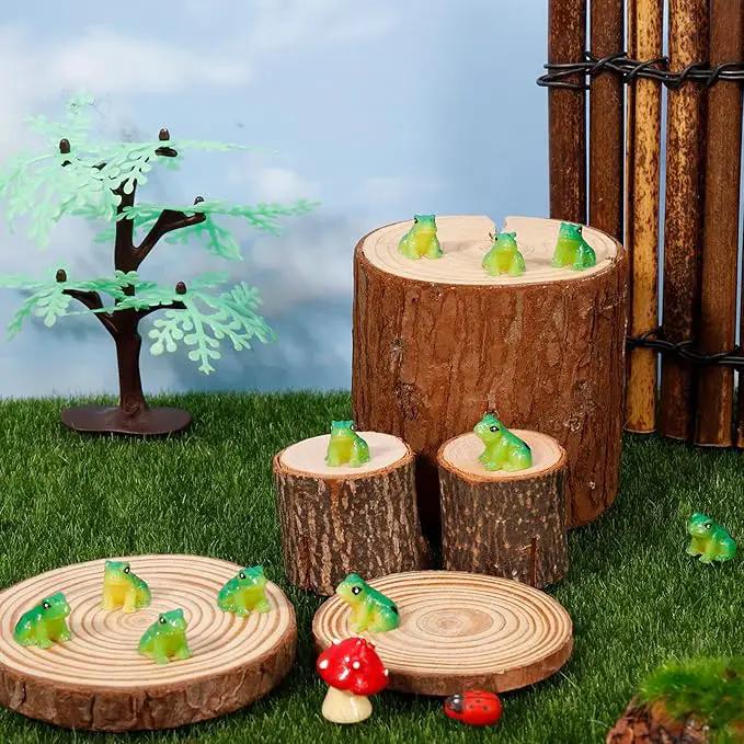 100 Pcs Mini Resin Frogs, Cute Green Frog Tiny Frogs Mini Frogs Figurines Miniature Frogs Animals Figurines Ornament for DIY Crafts Landscape Aquarium Dollhouse Fairy Garden Decor Potted by GreenHaven Gardens