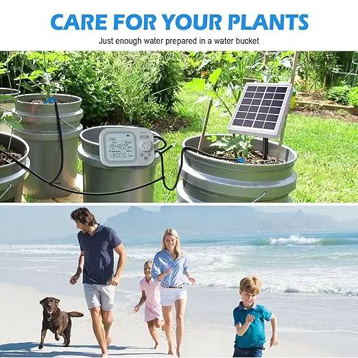 Solar Automatic Drip Irrigation System Houseplant Auto Self Watering Device Waterer for 15 Potted Plants Outdoor Indoor Garden Balcony Vacation While Away by GreenHaven Gardens