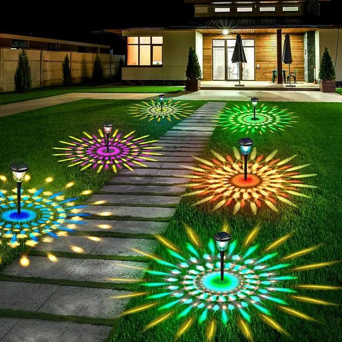 Solar Outdoor Lights - 2 Pack Color Changing Solar Pathway Lights, Waterproof, Maintains 10 Hours of Lighting for Garden, Landscape, Path, Yard, Patio, Driveway by GreenHaven Gardens
