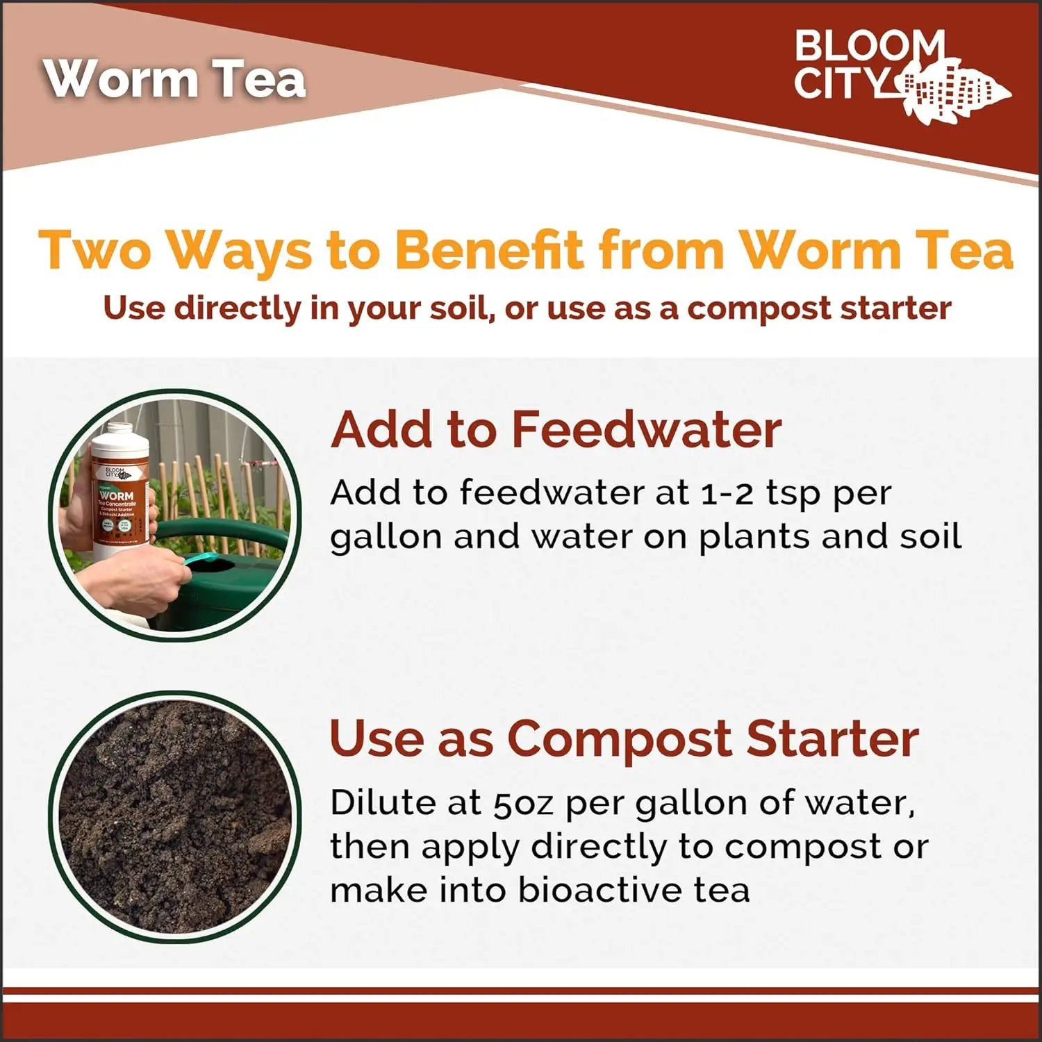 Bloom City Organic Worm Tea Concentrate and Compost and Bokashi Booster, 1/2 Pint (8 oz) by GreenHaven Gardens
