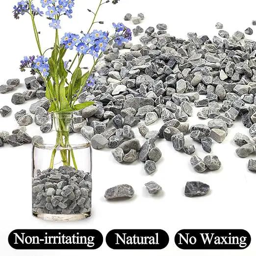 5lbs Grey Pebbles for Landscaping, 3/8inch Small Rocks for Succulent Cactus Plants, Natural Polished Pebbles, River Rocks for Plants, Vases, Garden by GreenHaven Gardens
