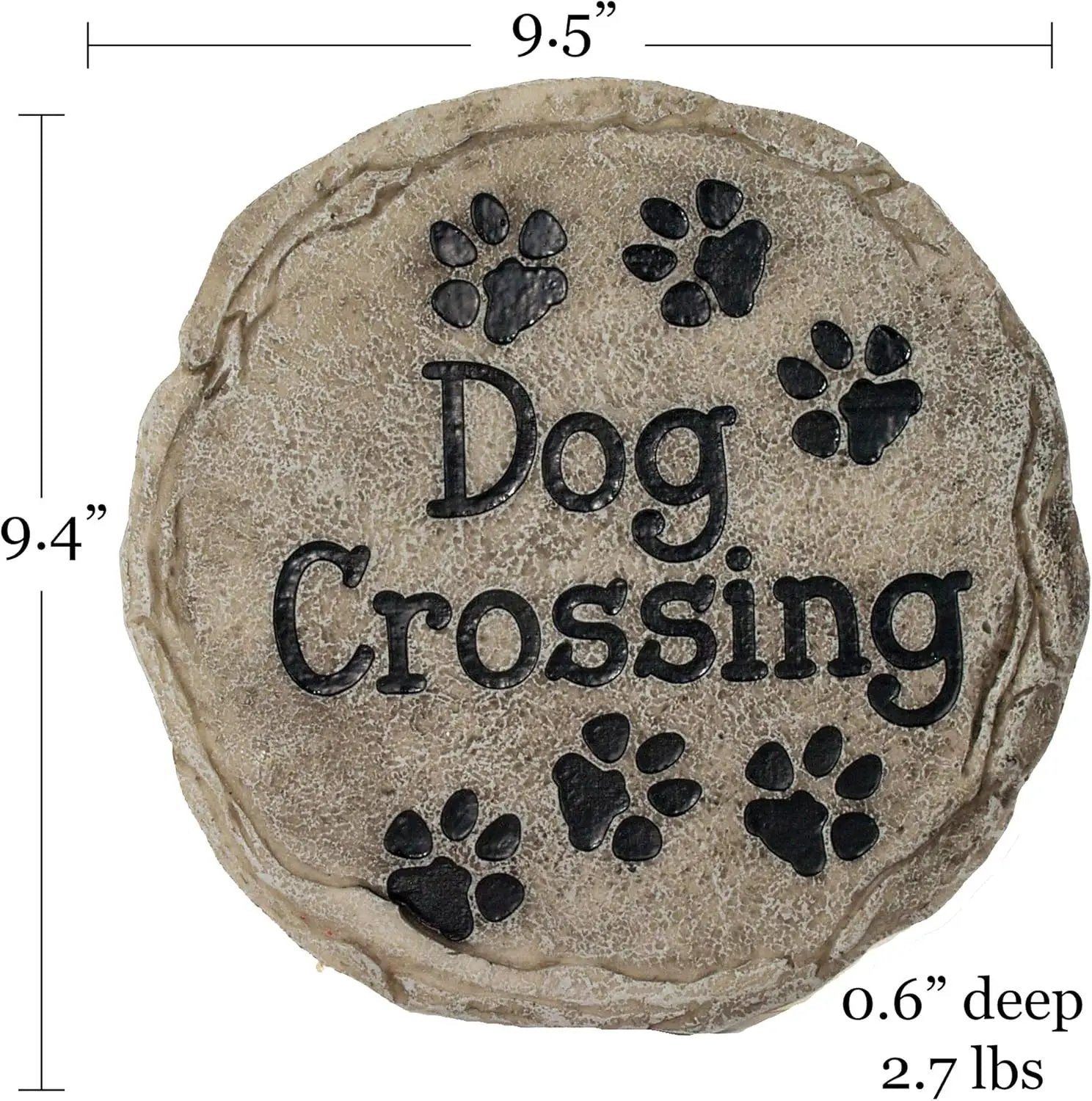 Spoontiques - Garden Décor - Dog Crossing Stepping Stone - Decorative Stone for Garden by GreenHaven Gardens